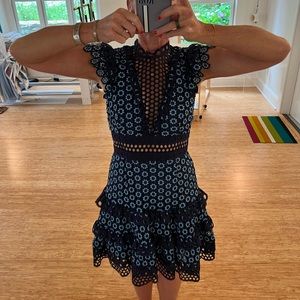 Sea Blue Embroidered Dress